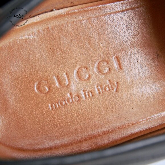 Gucci Cirano Signature Penny Loafers Black Men Gucci's Size 9 - Picture 15 of 16